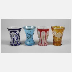 Vier Biedermeierbecher