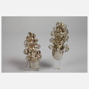 Silberschale und Paar Geflügelmanschetten