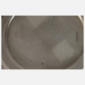 Silberschale und Paar Geflügelmanschetten