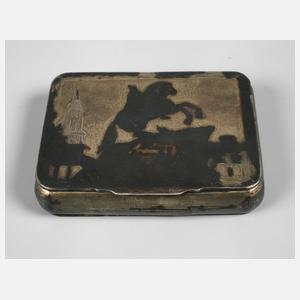 Silber Tabatiere Russland mit bekanntem Denkmal