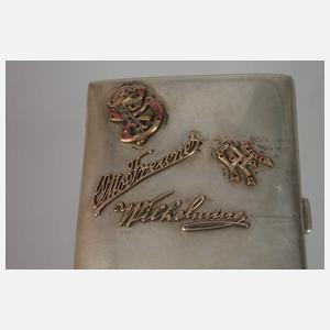 Silber Zigarettenetui mit Goldauflagen