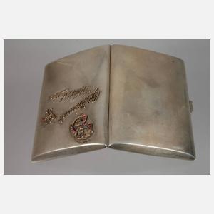 Silber Zigarettenetui mit Goldauflagen