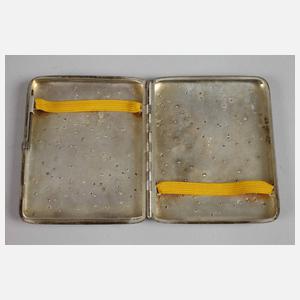 Silber Tabakdose Russland mit Goldauflagen