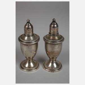 Silber Paar Gewürzstreuer und Saliere