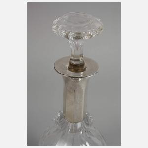 Paar Bleikristallkaraffen mit Silbermontierung