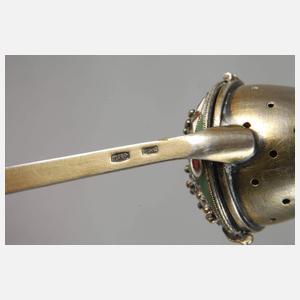 Silber emailliertes Teeei Russland