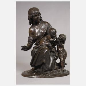 Mathurin Moreau, attr., Mutter mit Kindern