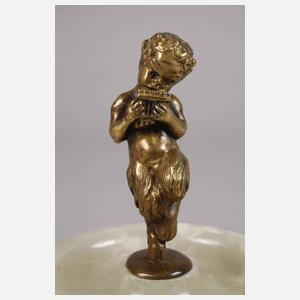 Kleiner tanzender Faun auf Marmorschale