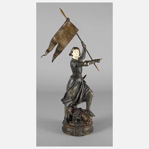 zurückgezogen - nächste Auktion - Adrien Etienne Gaudez, Chryselephantin Jeanne d'Arc