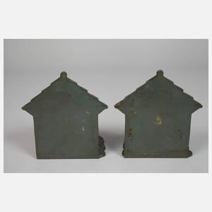 Wiener Bronze Paar Buchstützen mit Hund