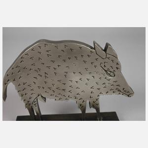 Paul Wunderlich, Paar Buchstützen als Wildschweine