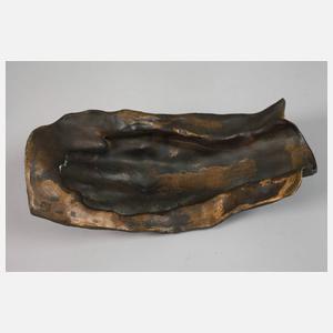 Körperabformungen Totenmaske und Hand