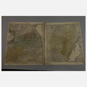 Homanns Erben, Sechs handkolorierte Karten