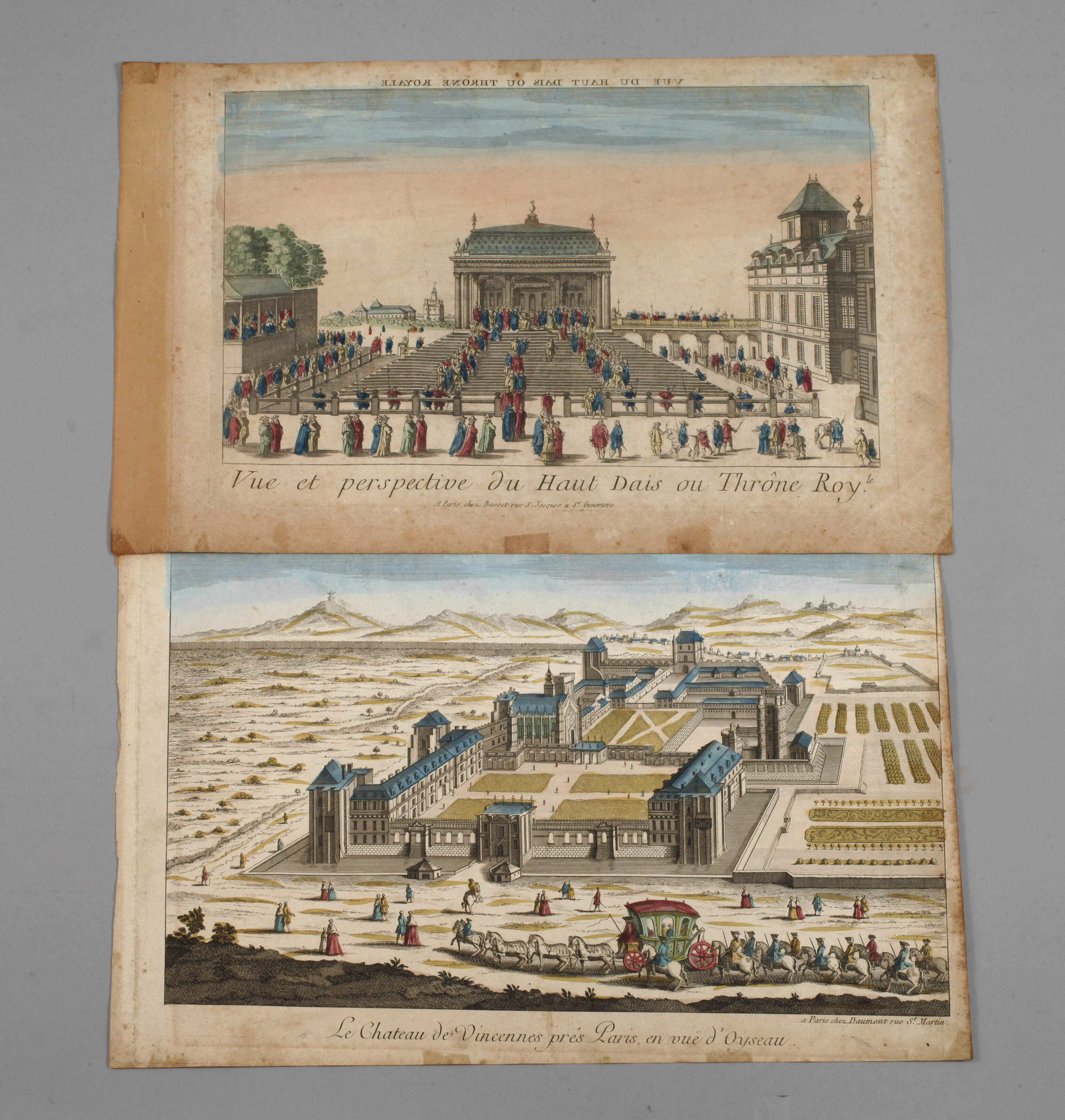 Zwei Guckkastenblätter Paris