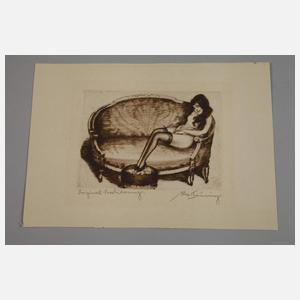 Max Brüning, Damenakt auf Sofa