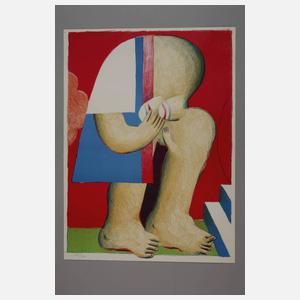 Prof. Horst Antes, "Maskierte Figur mit Treppe"