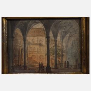 Angelo Quaglio I, attr., Architekturzeichnung