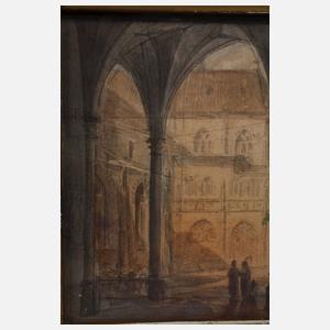 Angelo Quaglio I, attr., Architekturzeichnung