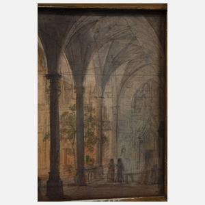 Angelo Quaglio I, attr., Architekturzeichnung