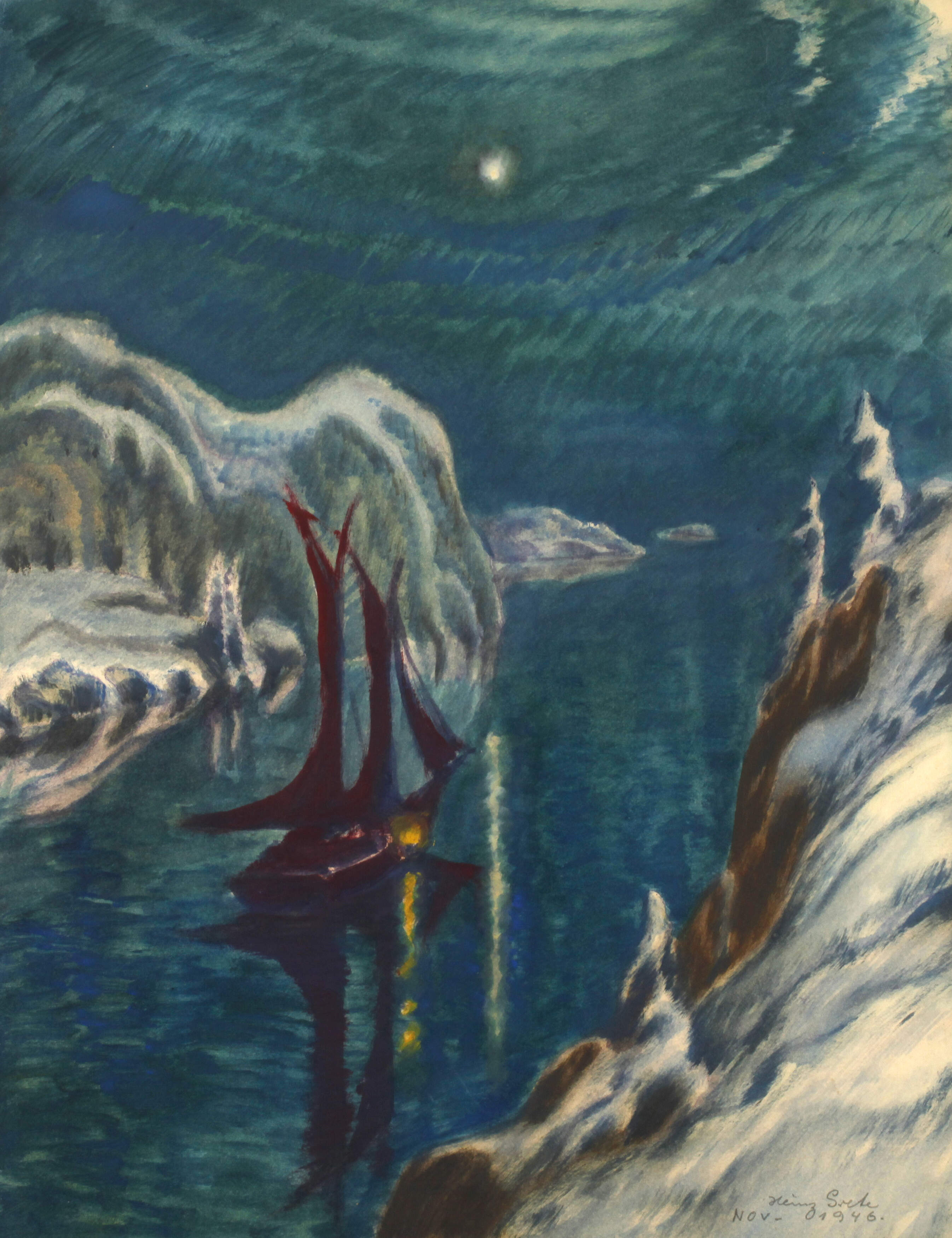 Heinz Grete, Mondnacht an der Küste