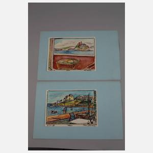 Karl Larsen, Zwei mediterrane Landschaften