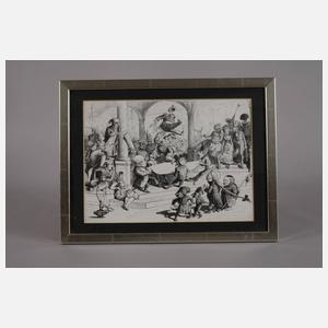 Otto Emil Lau, attr., Tuschzeichnung zum Balkankonflikt