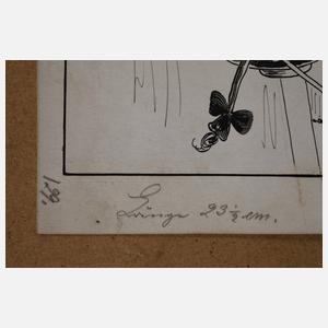 Otto Emil Lau, attr., Tuschzeichnung zum Balkankonflikt