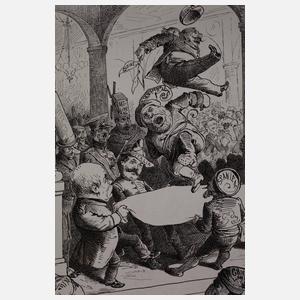 Otto Emil Lau, attr., Tuschzeichnung zum Balkankonflikt