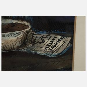 Junger Raucher im Bistro