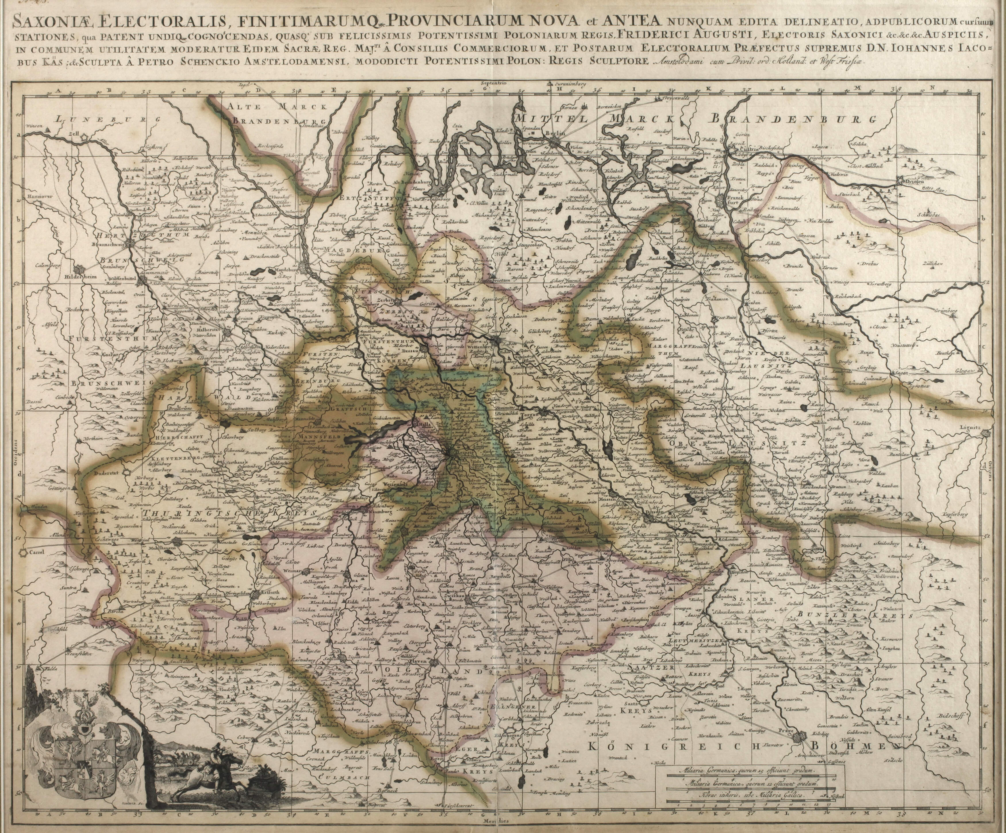 Pieter Schenck, Kupferstichkarte Sachsen