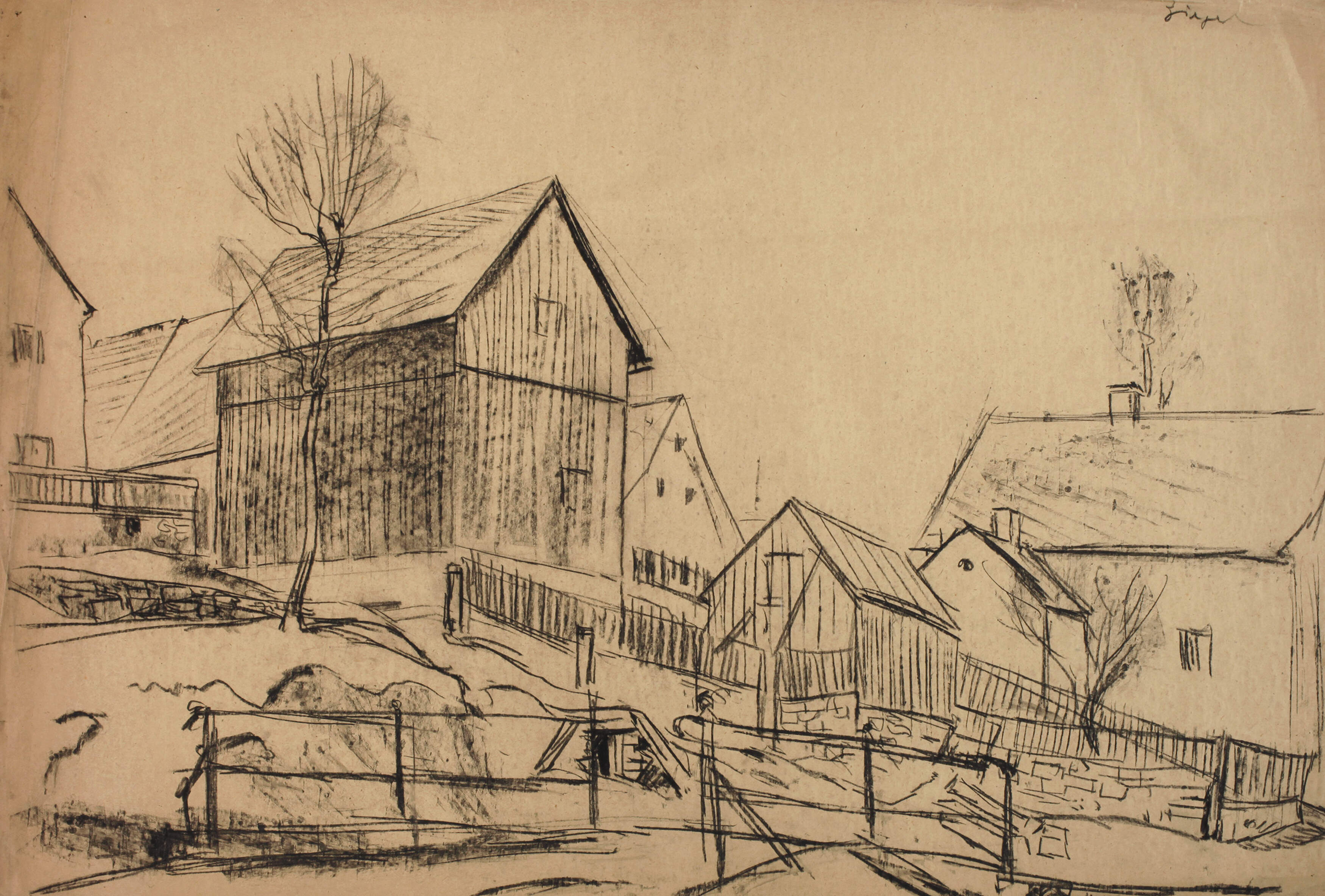 Alfred Tröger, attr., Dorfansicht