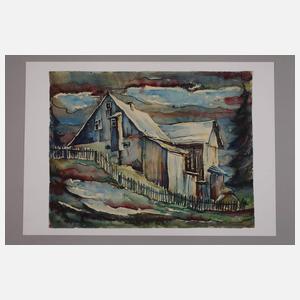 Hans Weiß-Aue, Bauernhaus im Vorfrühling