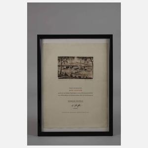 Originalgraphische Urkunde der Zellwolle AG Plauen