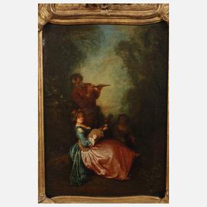Ländliche Serenade nach Jean-Antoine Watteau