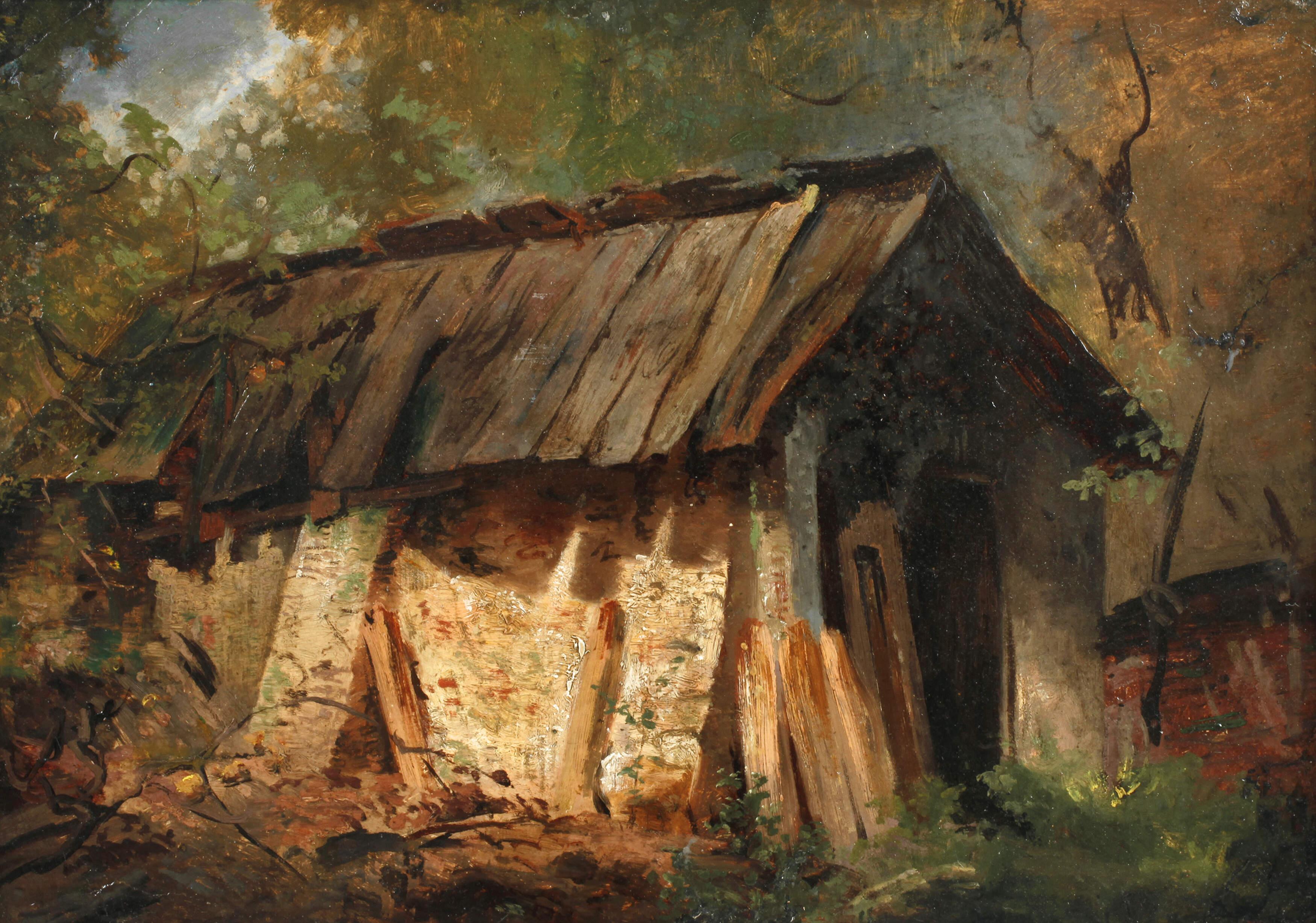 Prof. Oswald Achenbach, attr., Sägemühle im Zillertal