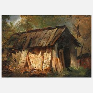 Prof. Oswald Achenbach, attr., Sägemühle im Zillertal