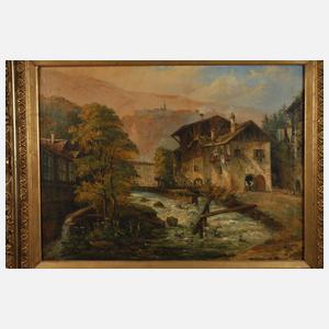 R. Alers, Mühlen am Bach im Gebirge