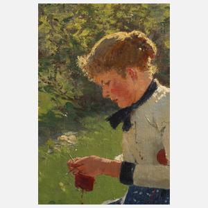 Josua von Gietl, Strickendes Bauernmädchen