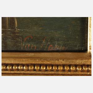 Jan van Hoom, attr., Niederländische Hafenansicht