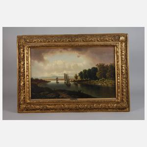 Anton Pick, attr., Boote auf dem Fluss