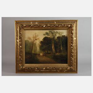 J. Renard, Waldweg mit Bäuerin