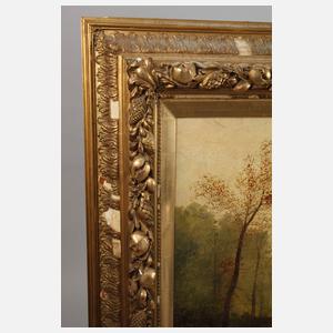 J. Renard, Waldweg mit Bäuerin