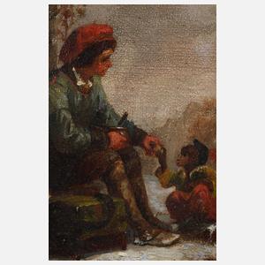 Leierkastenspieler mit Äffchen