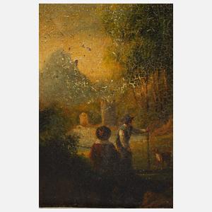 Wanderer in Landschaft