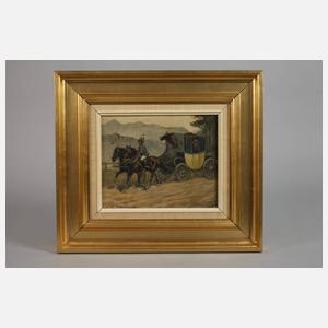 Carl Franz Bauer, Postkutsche im Gebirge