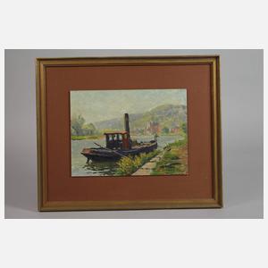 J. Charlier, Dampfer am Flussufer