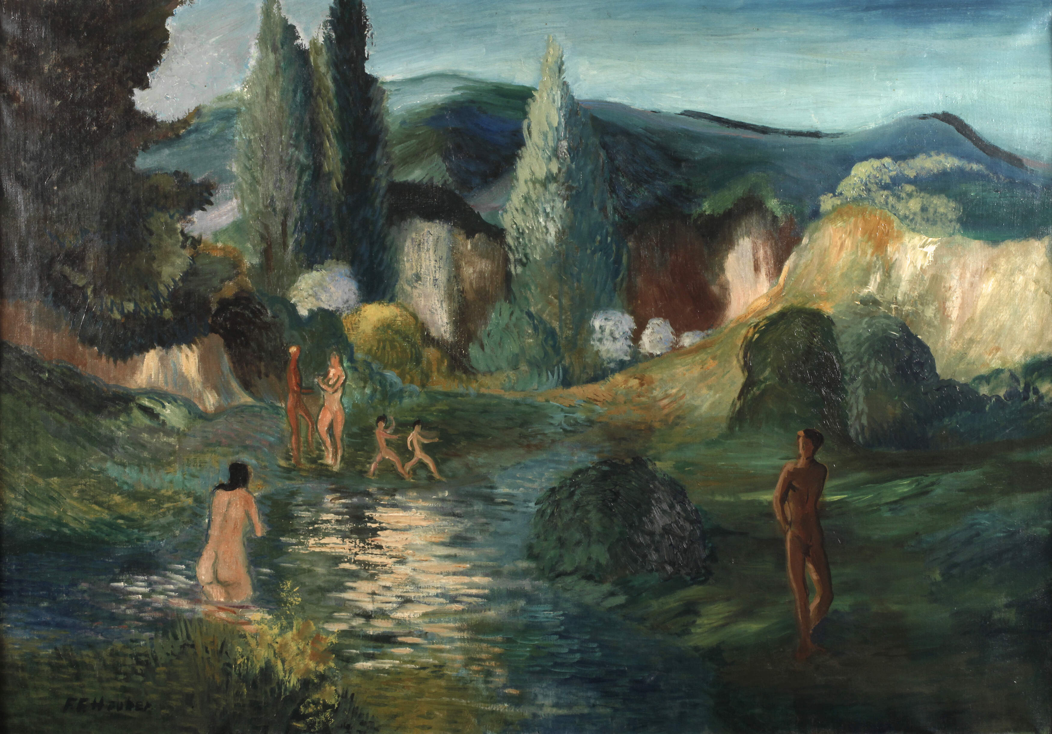 Franz Ferry Hauber, "Neckarlandschaft"