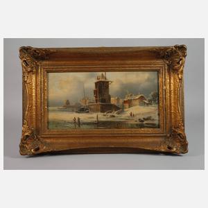 Eduard Jacobus van Hoorn, attr., Winterlandschaft