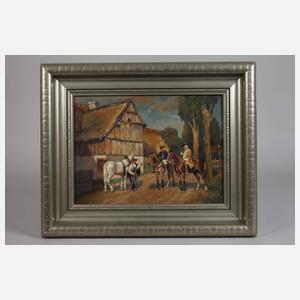 Eduard Huber-Andorf, Dragoner auf der Dorfstraße