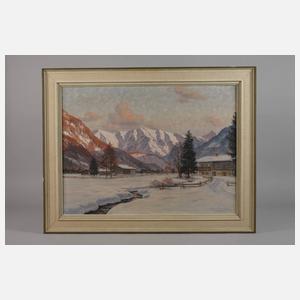 Erwin Kettemann, "Winterabend im Kreuther Tal"